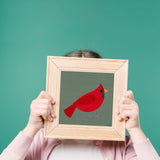 Cardinal - printable bird art - collage style