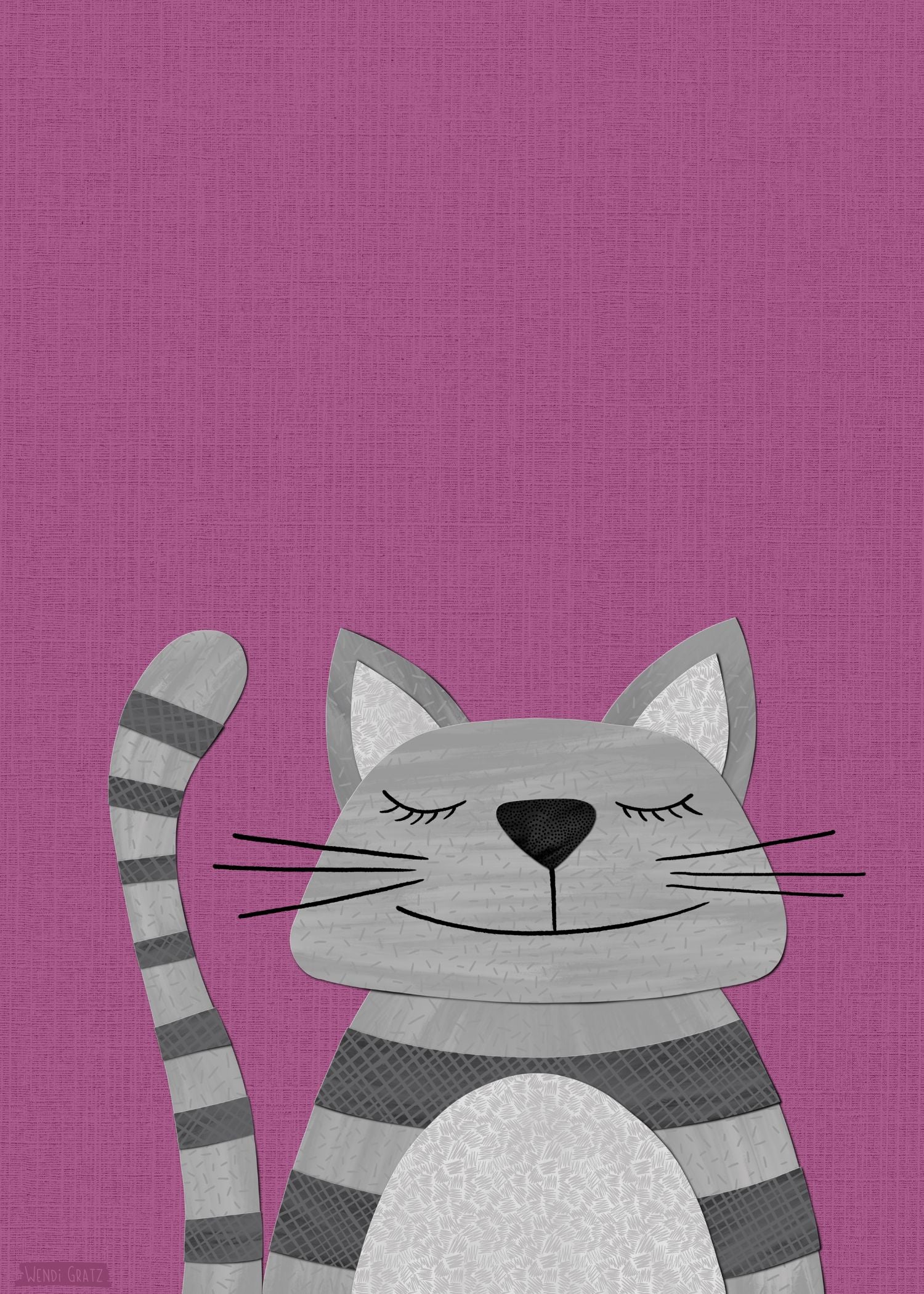 Colby Cat - printable art - Collage Style