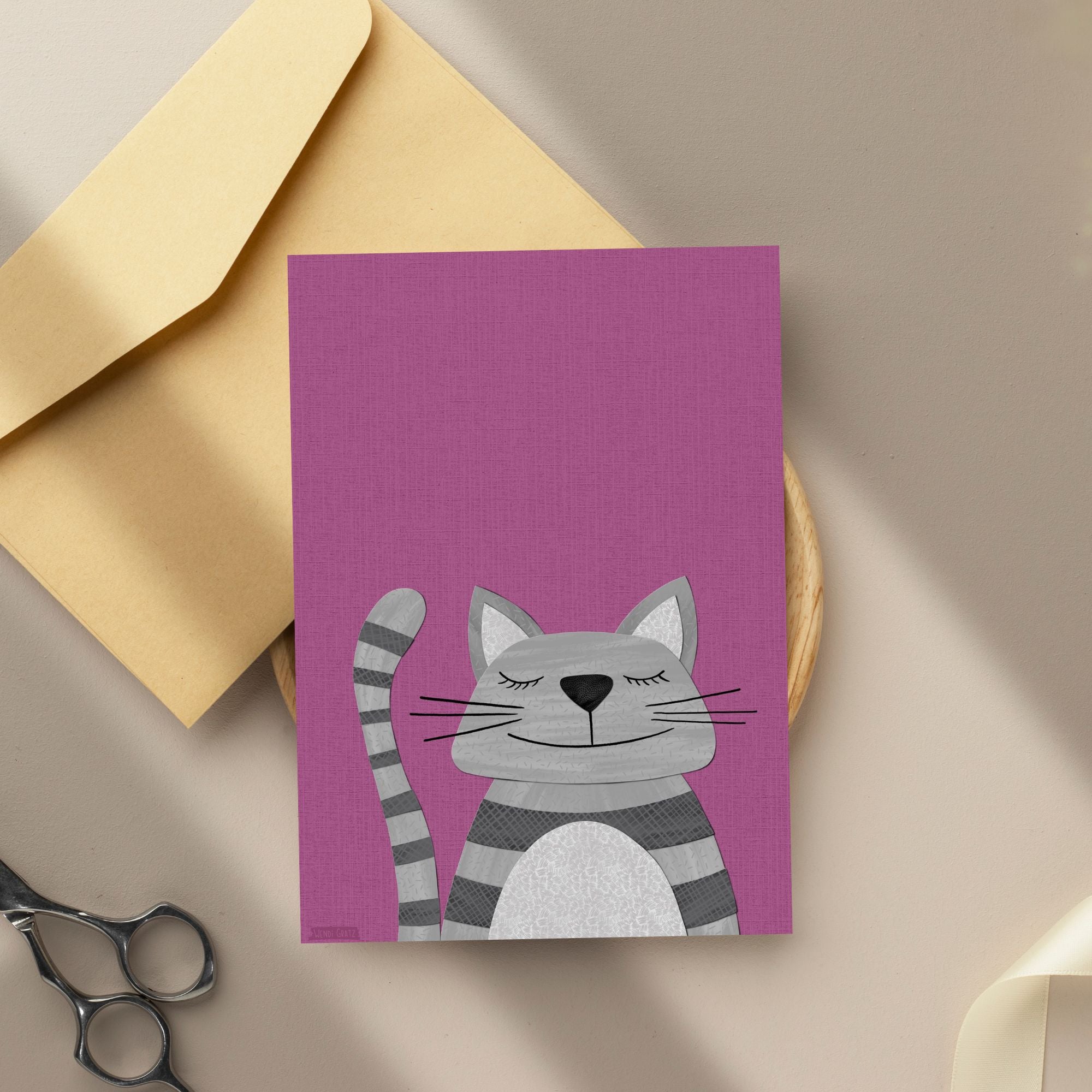 Colby Cat - printable art - Collage Style