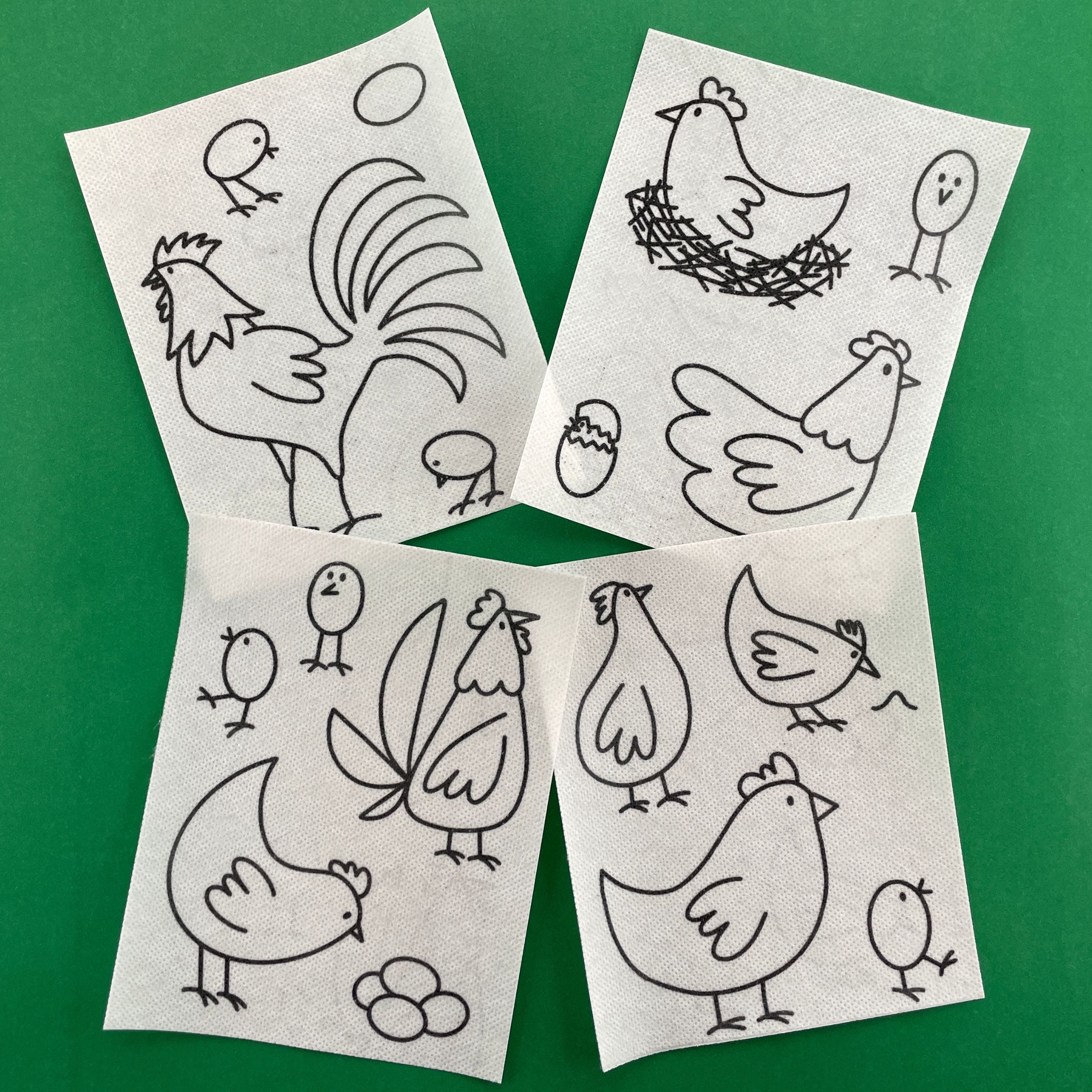 Chickens Stick and Stitch Pack
