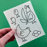 Chickens Stick and Stitch Pack
