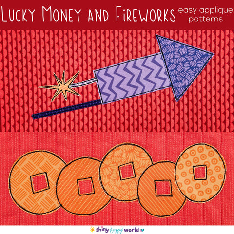 Lucky Money and Fireworks Applique Quilt Pattern