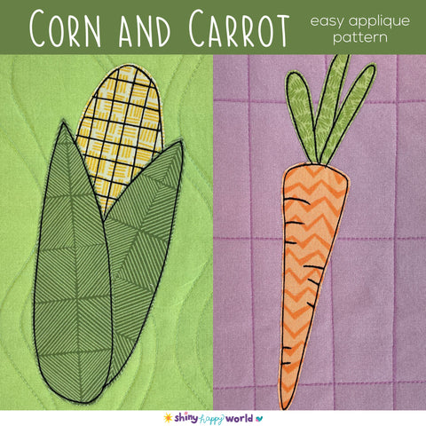 Corn and Carrot Applique Quilt Pattern