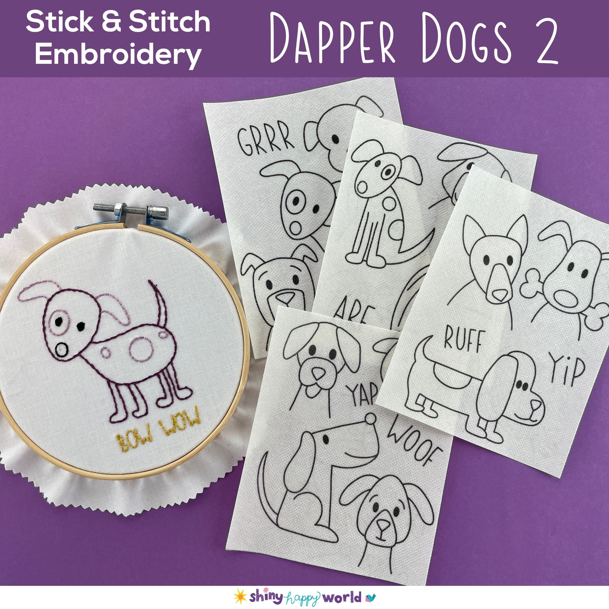Dapper Dogs 2 Stick and Stitch Pack
