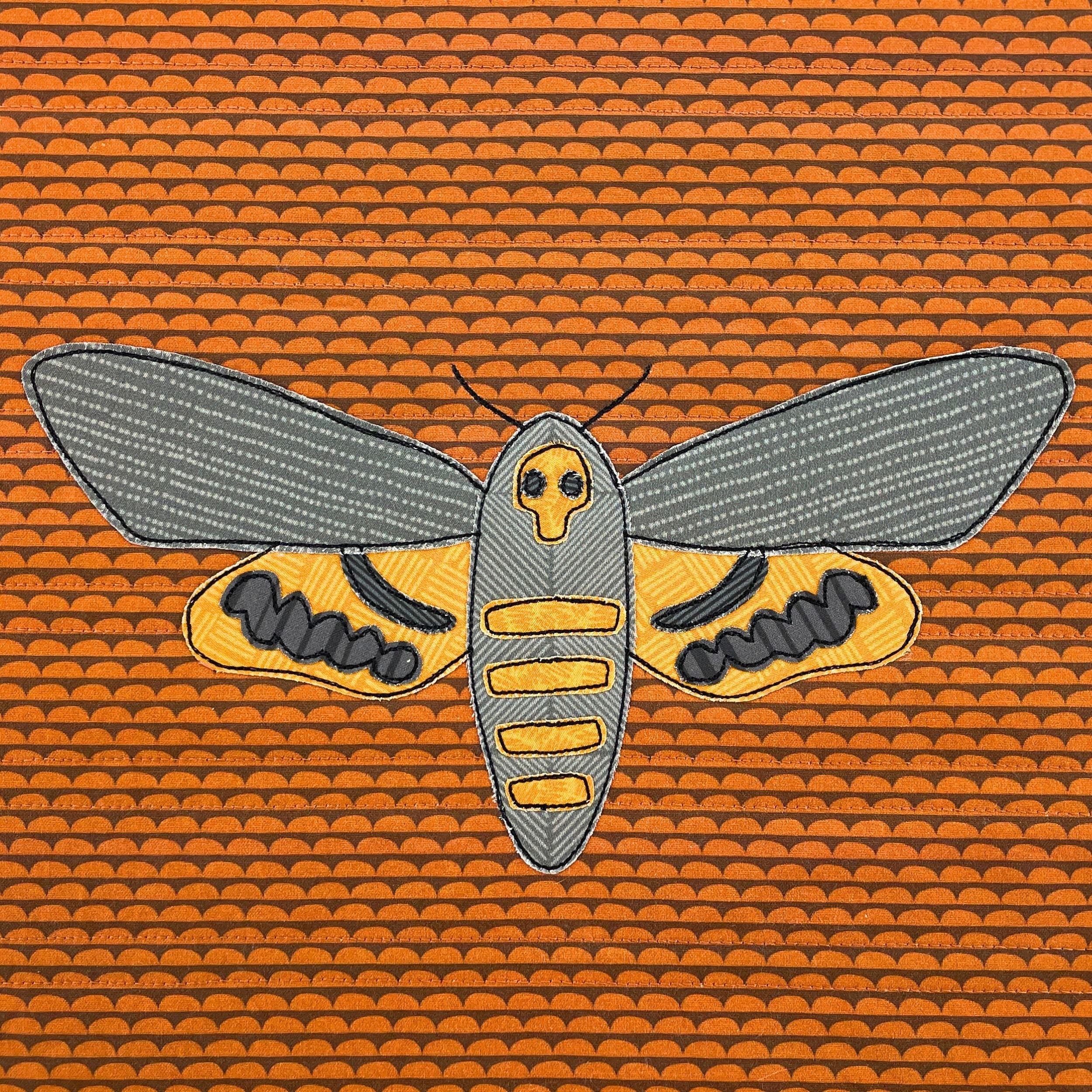 Death's Head Hawkmoth Applique Quilt Pattern