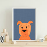 Dog - printable art - collage style