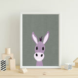 Dawson Donkey - printable art - Collage Style