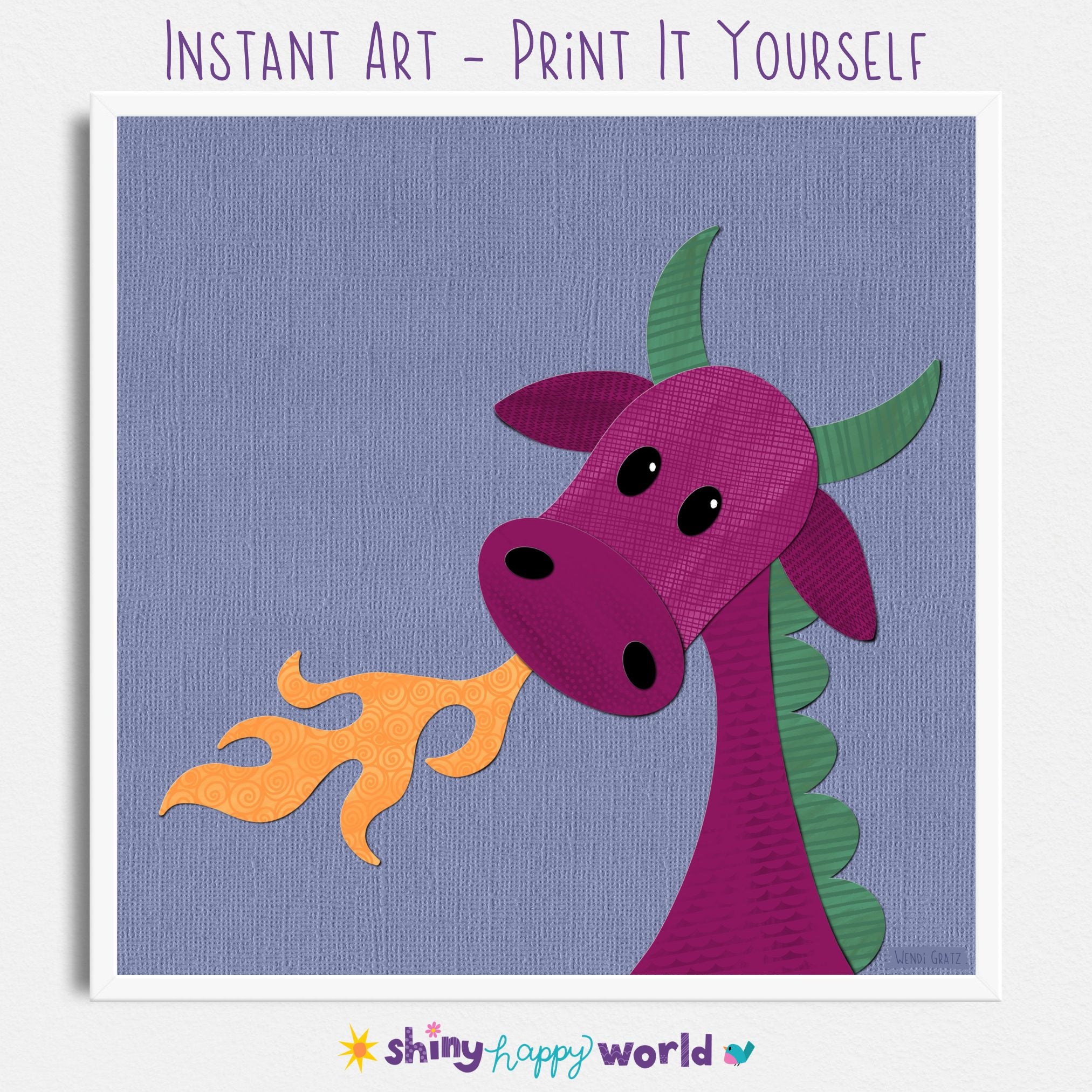 Darius Dragon - printable art - Collage Style