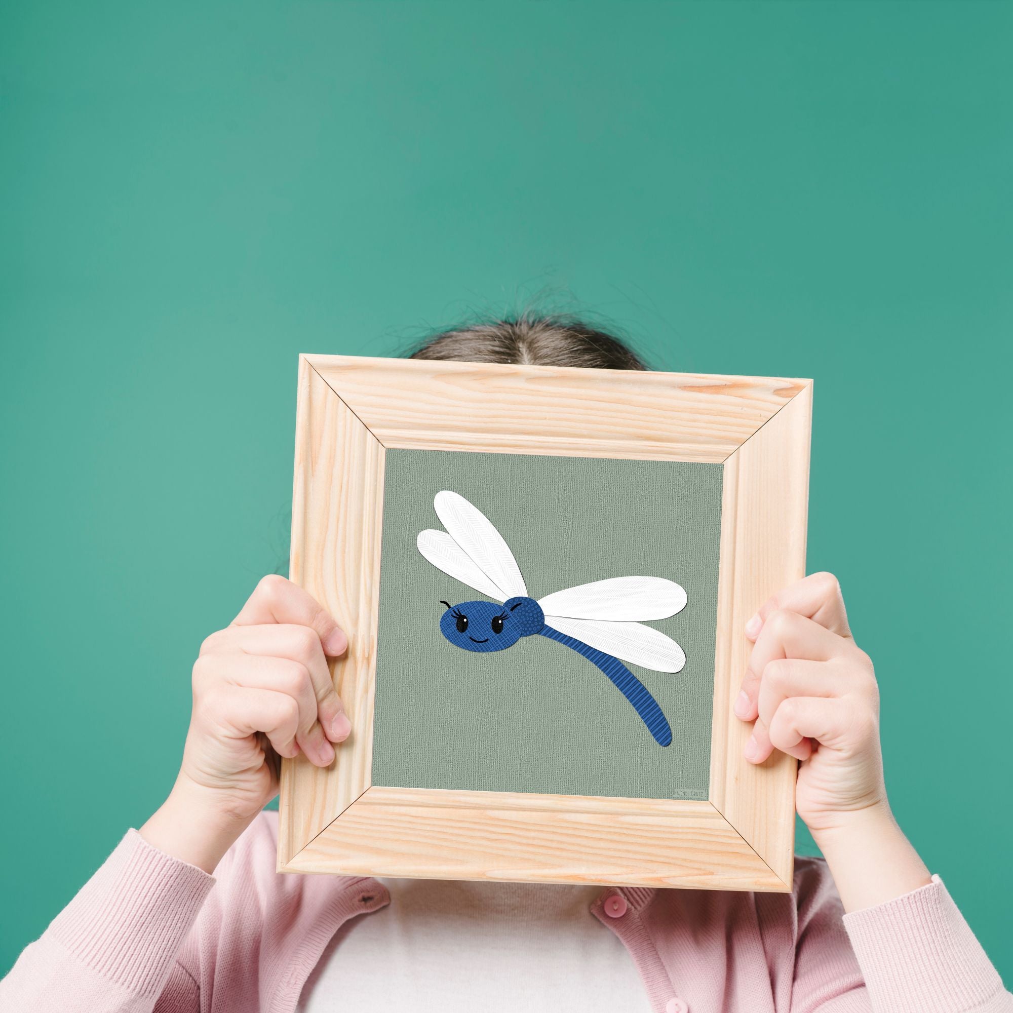 Dragonfly - printable art - collage style