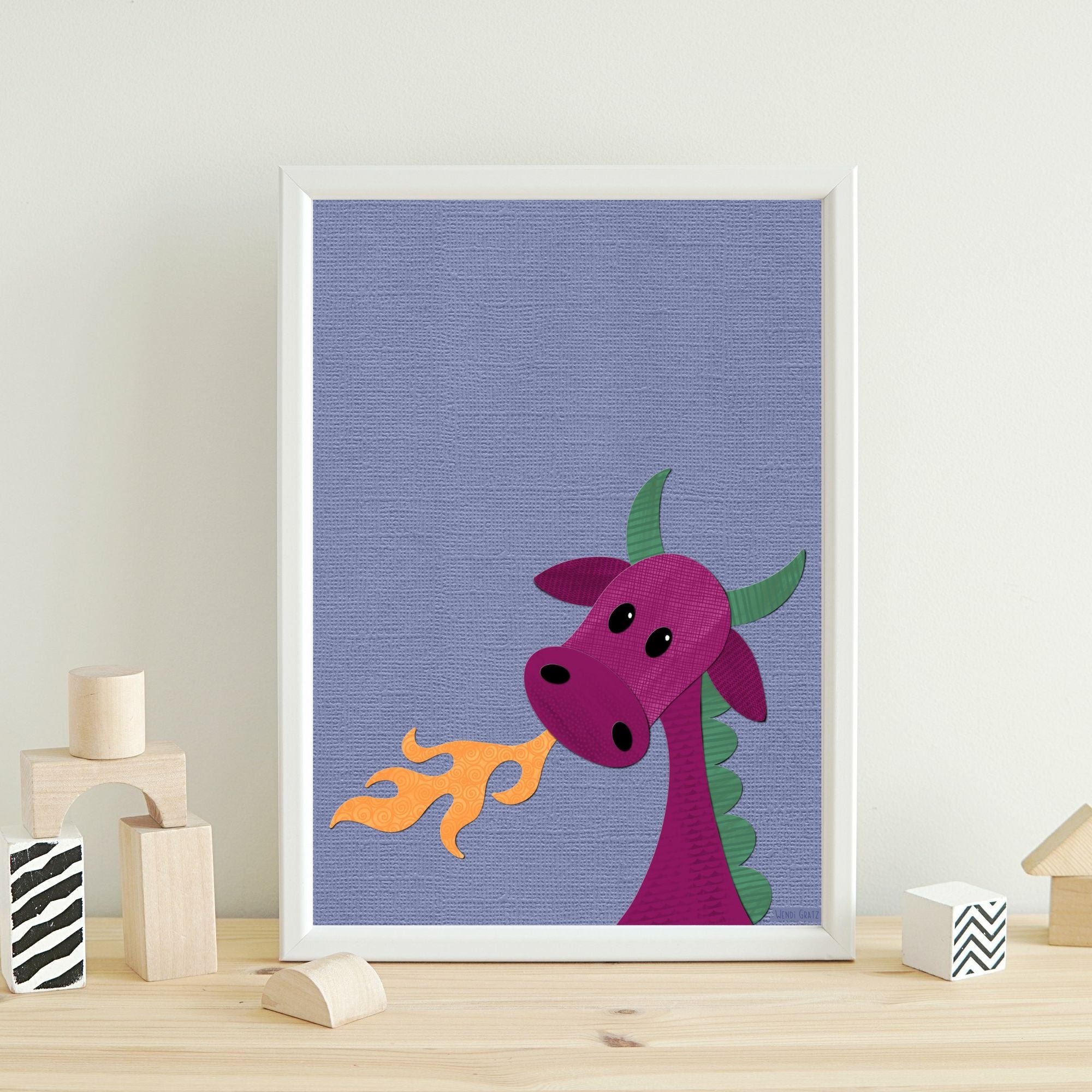 Darius Dragon - printable art - Collage Style