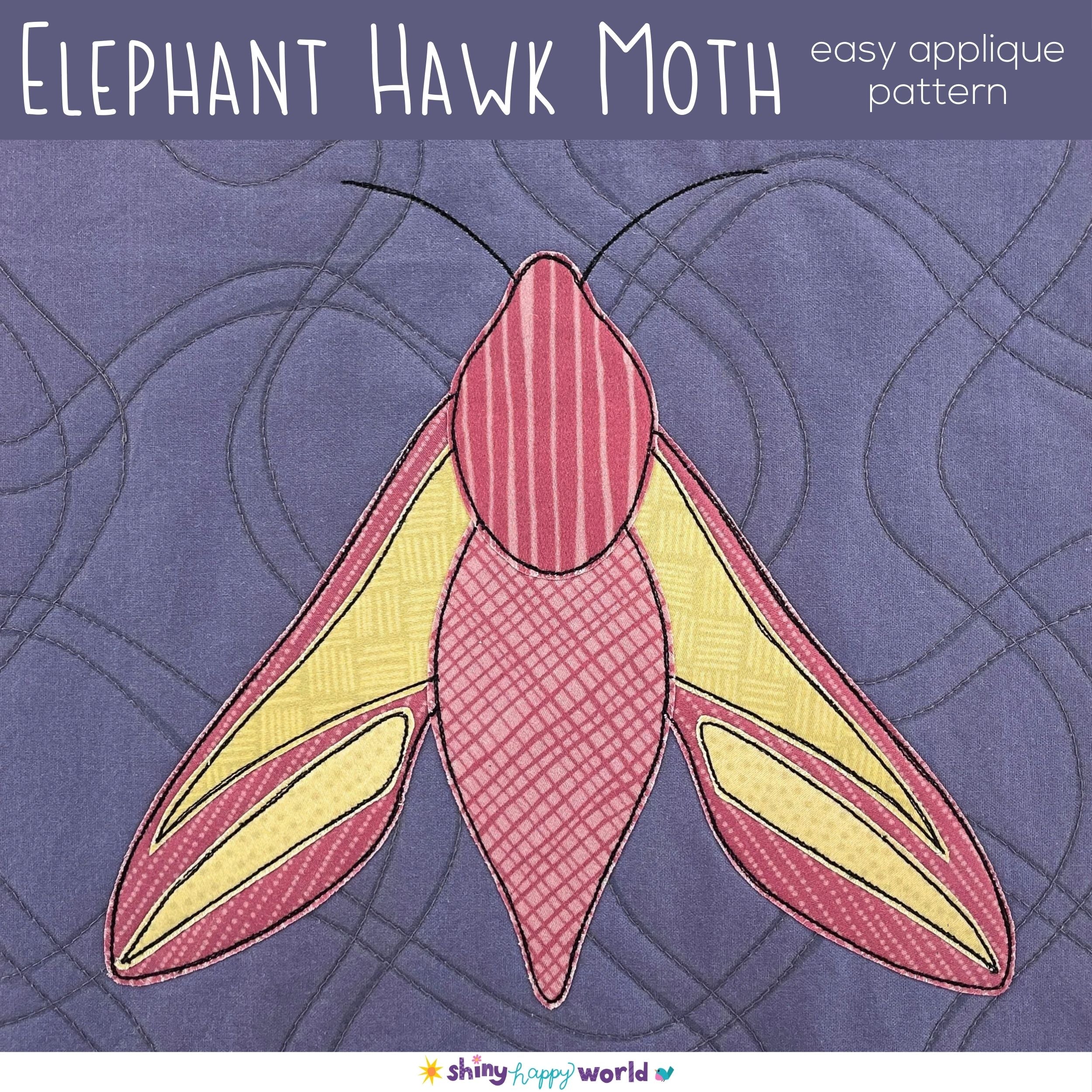 Elephant Hawk Moth Applique Quilt Pattern
