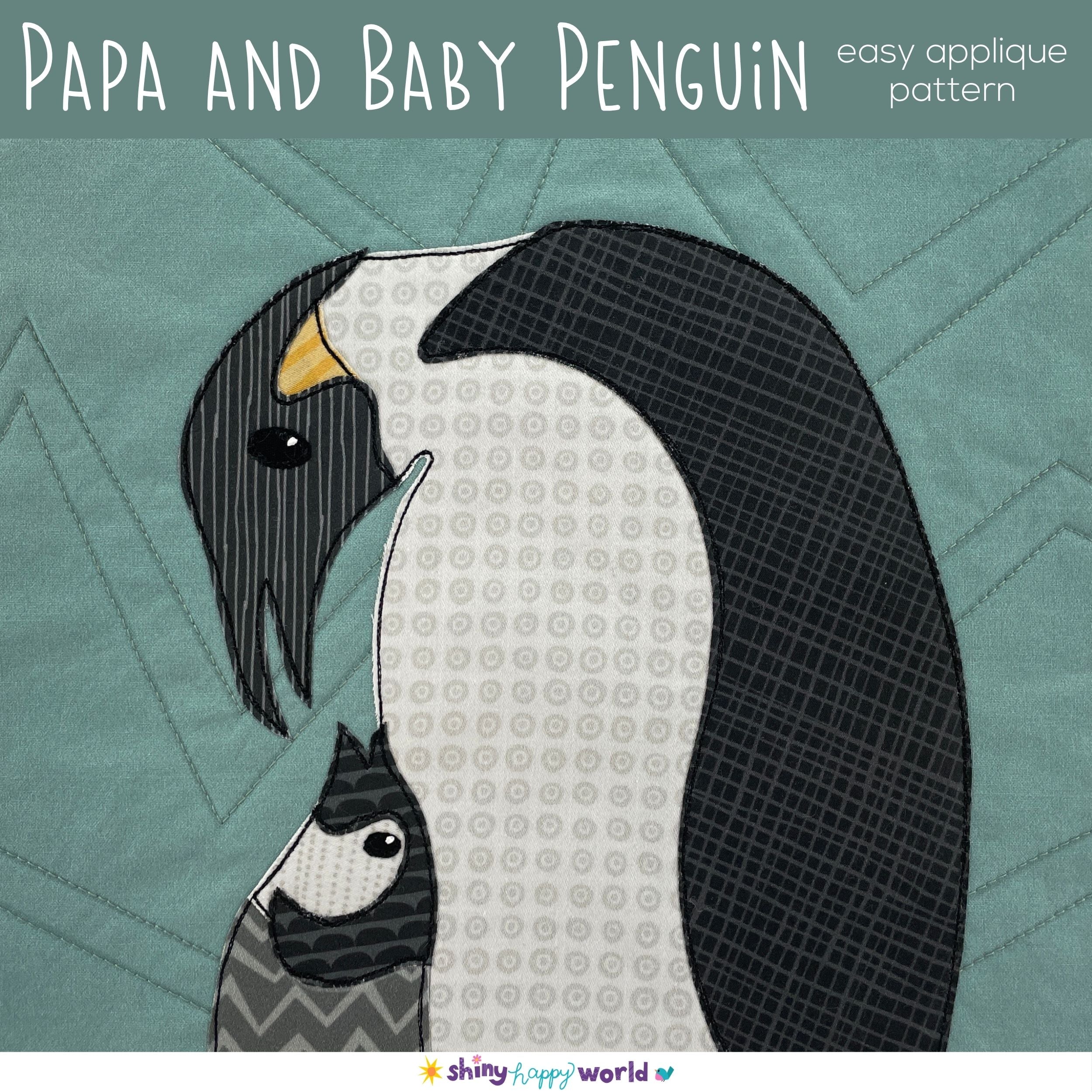 Papa and Baby Penguin Applique Pattern
