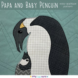 Papa and Baby Penguin Applique Pattern