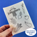 Fall Embroidery Pattern and Stick and Stitch Pack