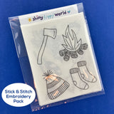 Fall Embroidery Pattern and Stick and Stitch Pack
