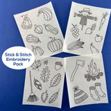 Fall Embroidery Pattern and Stick and Stitch Pack