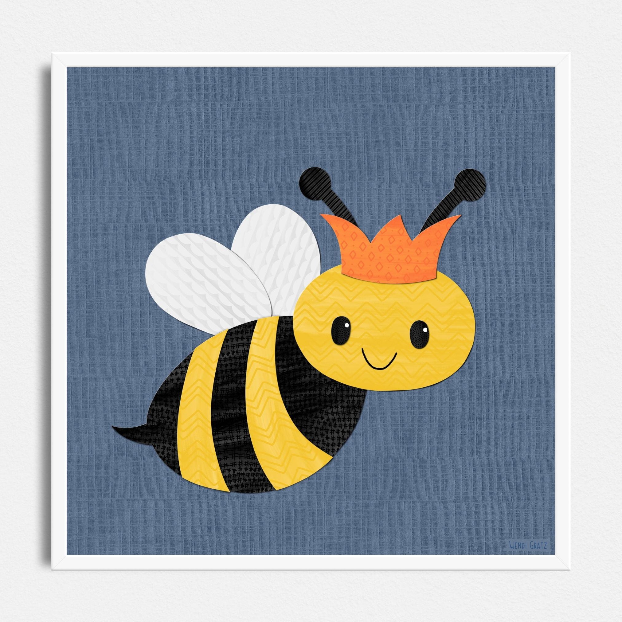 Bellamy Bee - printable art - Collage Style