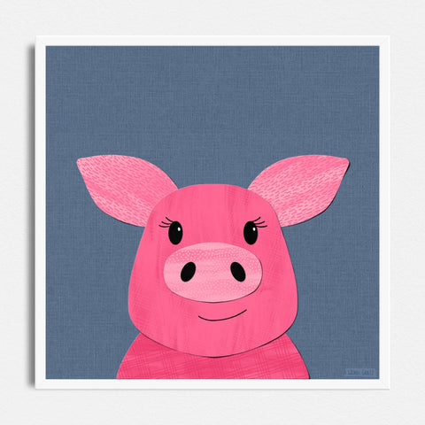 Padgett Pig - printable art - Collage Style