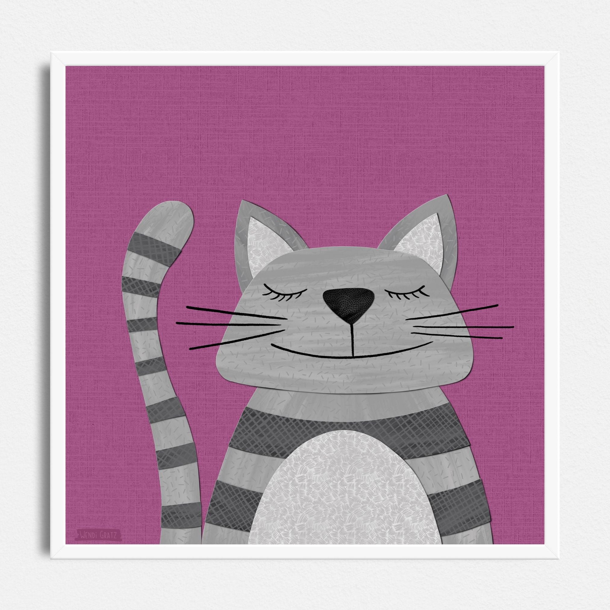 Colby Cat - printable art - Collage Style