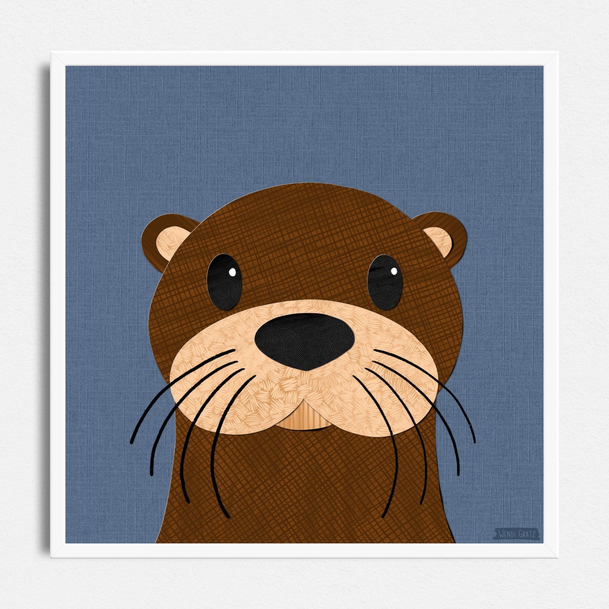 Olson Otter - printable art - Collage Style