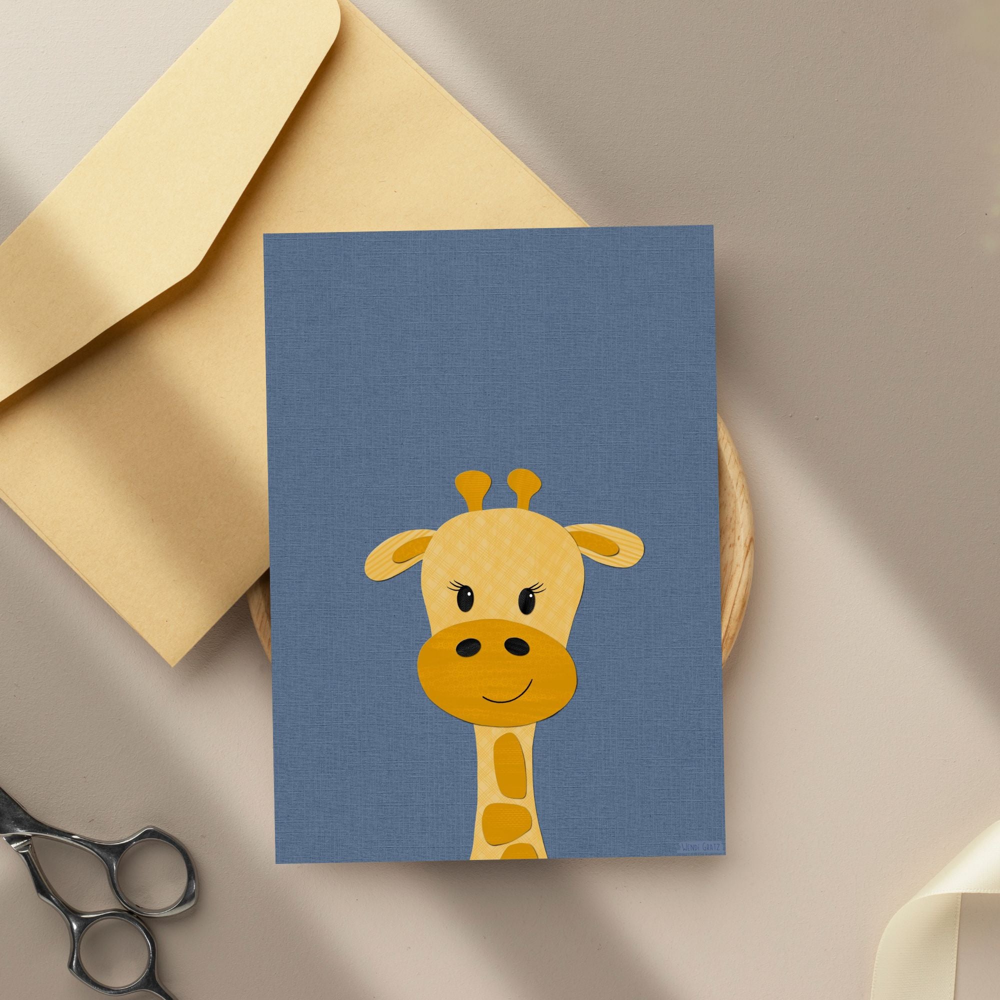 Giraffe - printable art - Collage Style