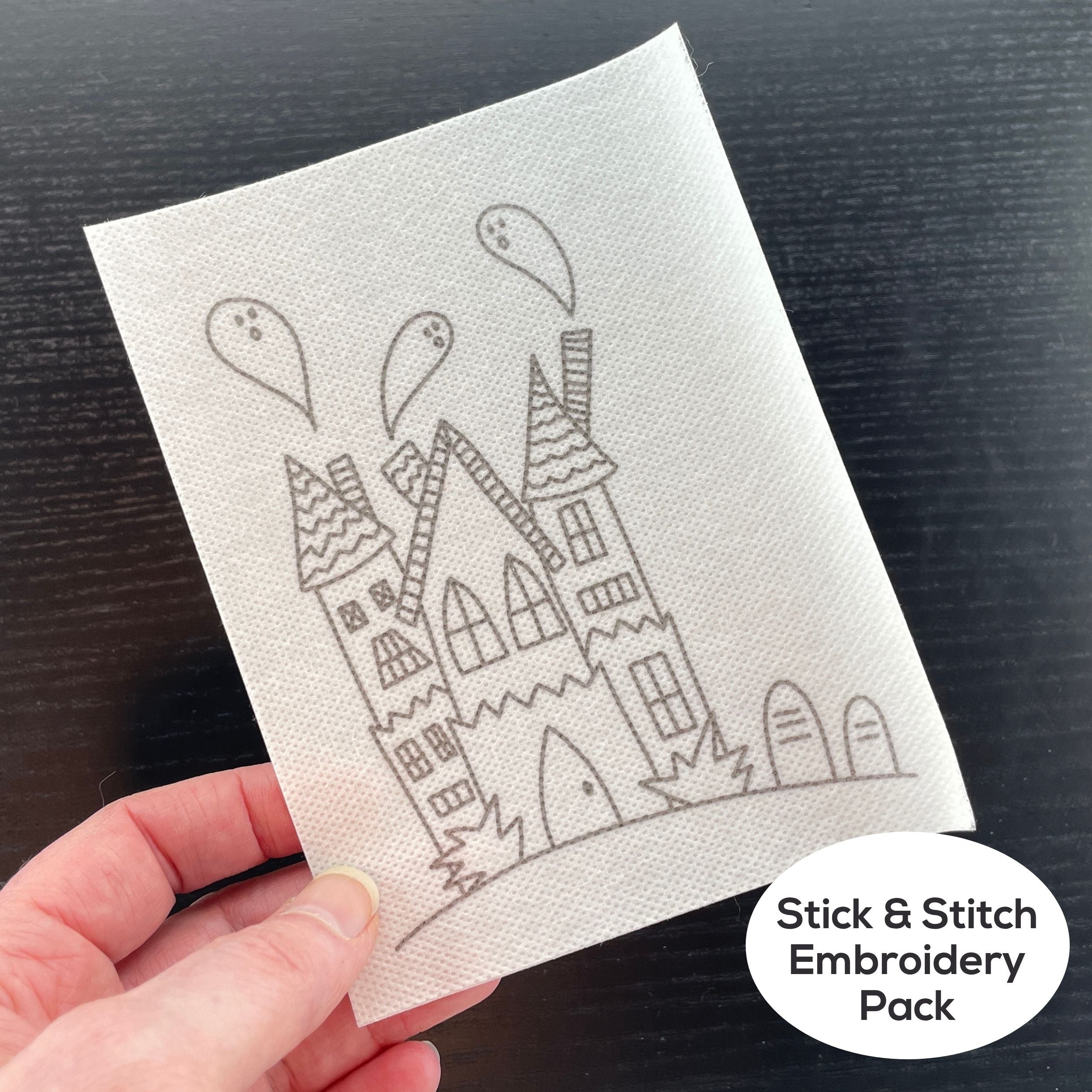 Halloween Embroidery Pattern and Stick and Stitch Pack