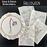 Halloween Embroidery Pattern and Stick and Stitch Pack