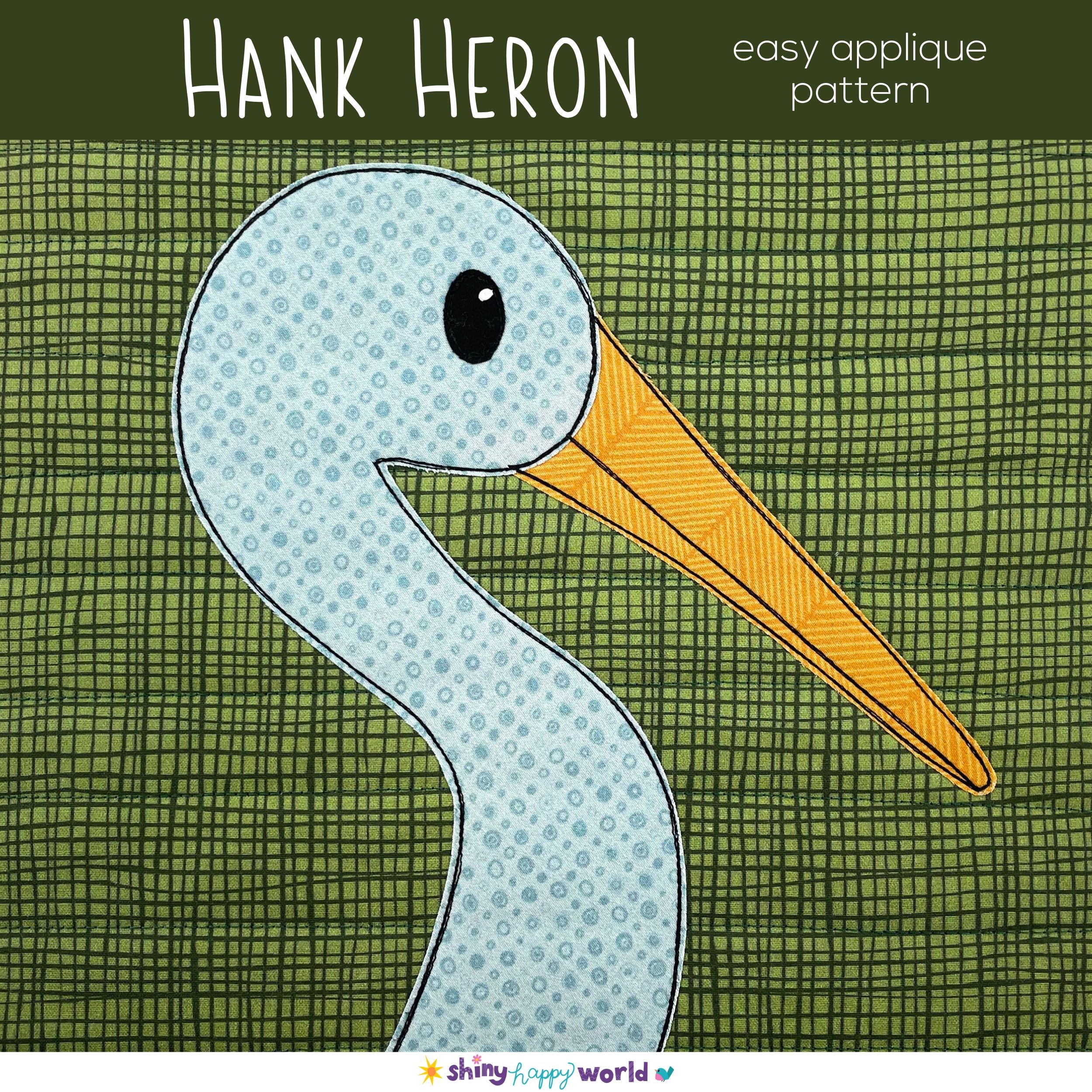 Hank Heron Applique Pattern