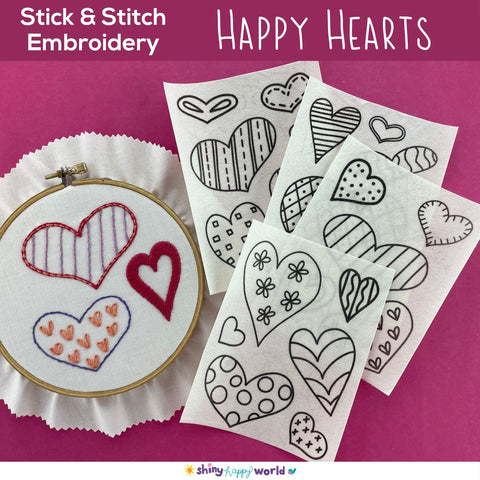 Happy Hearts Stick and Stitch Pack
