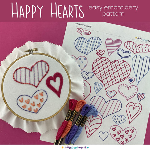 Hearts embroidery pattern