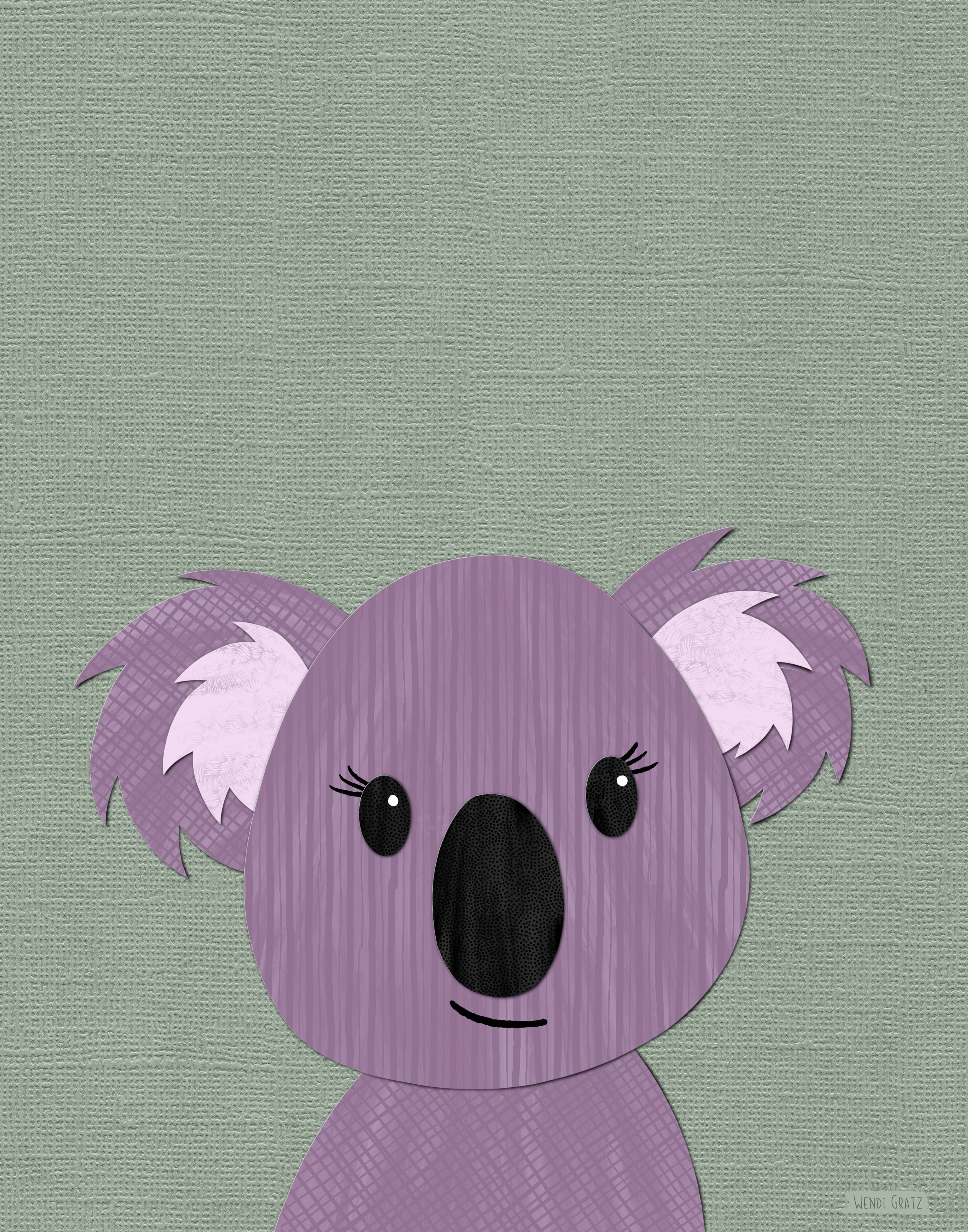 Kevin Koala - printable art - Collage Style