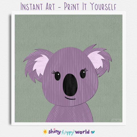 Kevin Koala - printable art - Collage Style