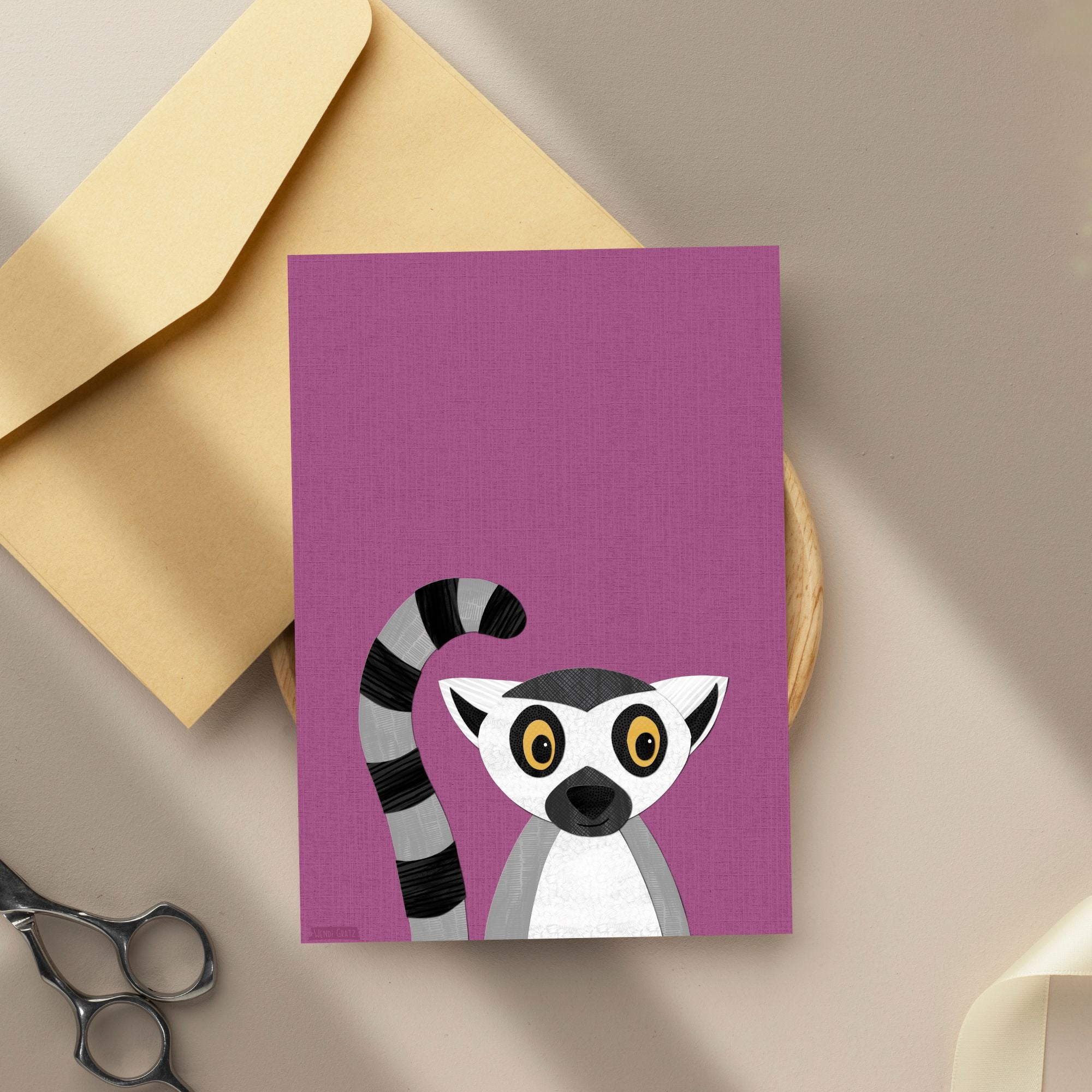 Lemur - printable art - Collage Style