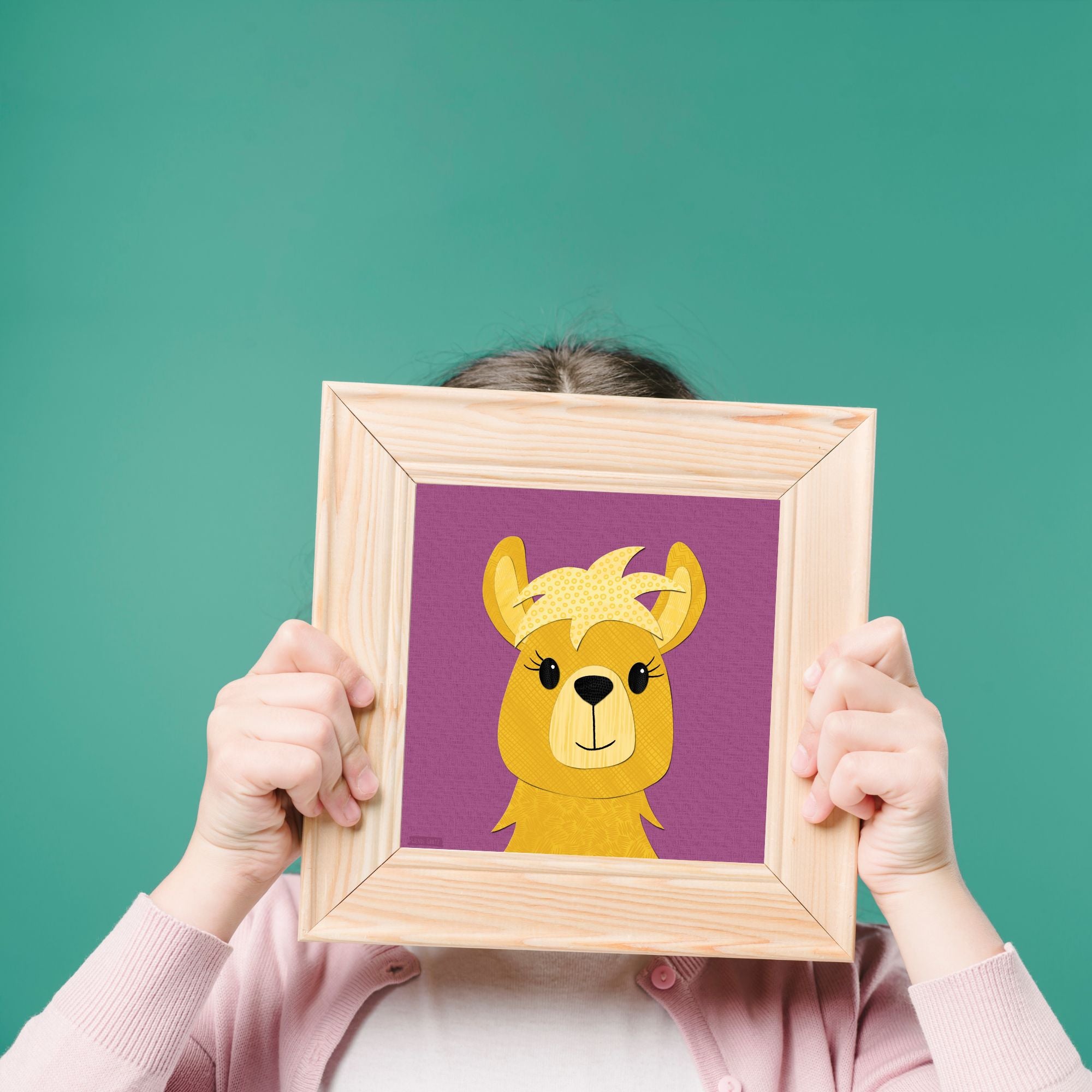Llama - printable art - collage style