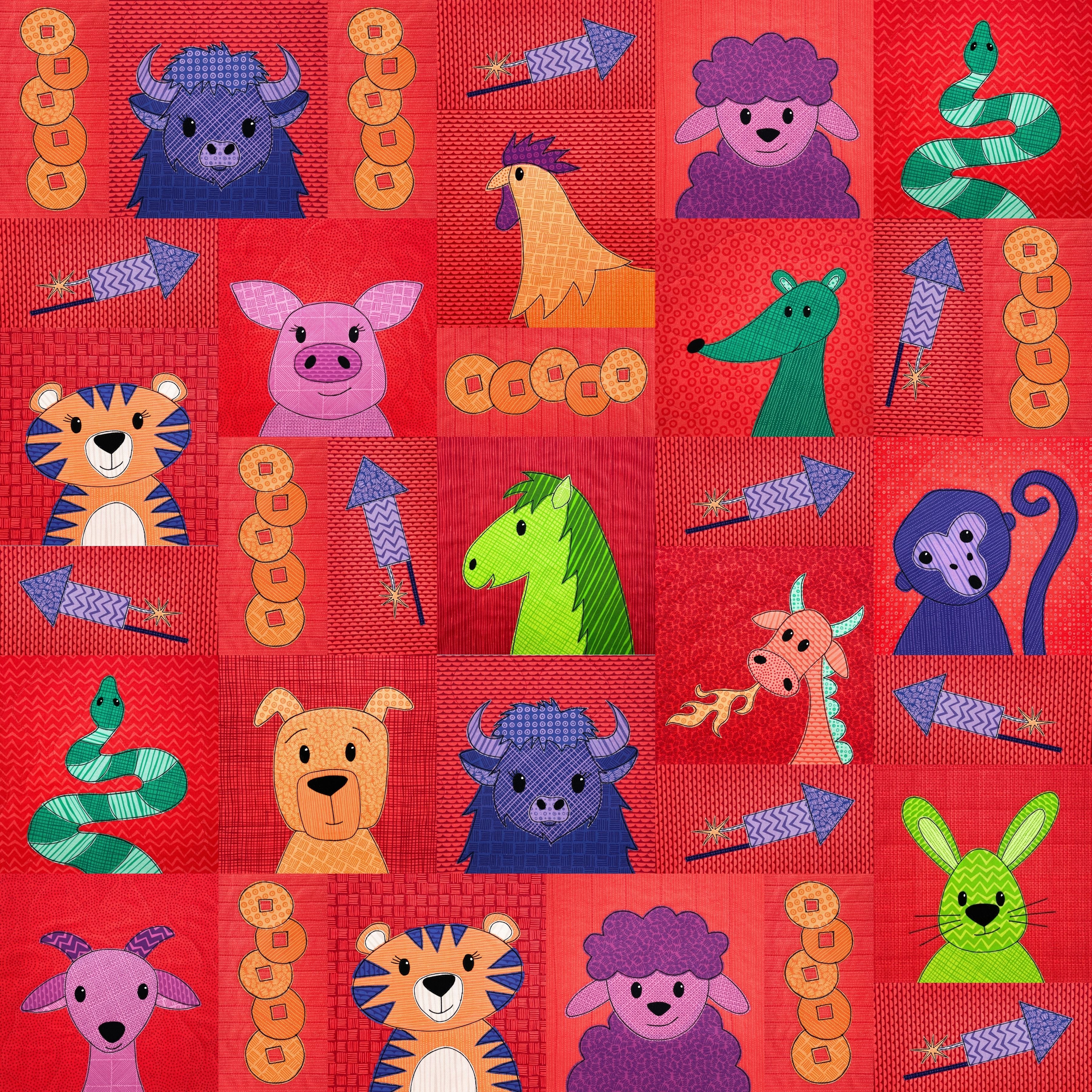 Lunar Zodiac Applique Pattern Bundle