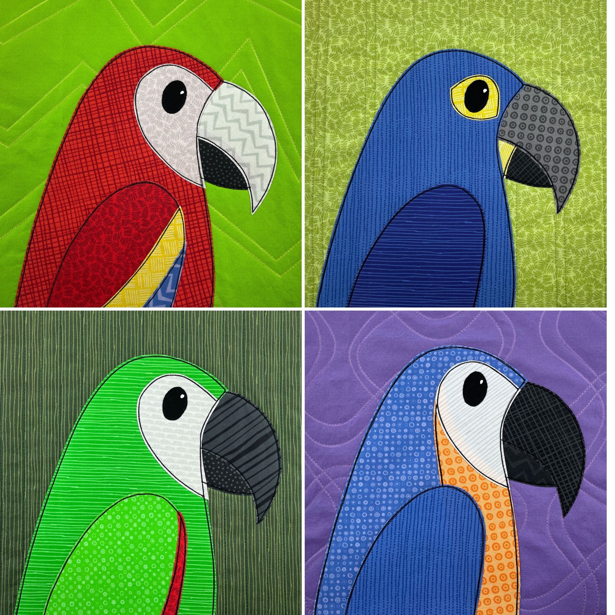 Marlow Macaw Applique Quilt Pattern