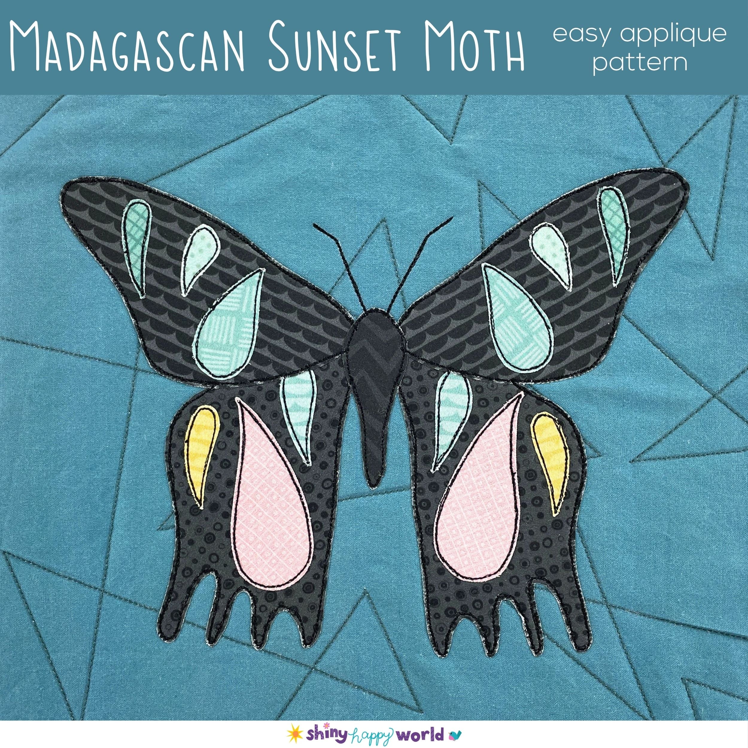 Madagascan Sunset Moth Applique Quilt Pattern