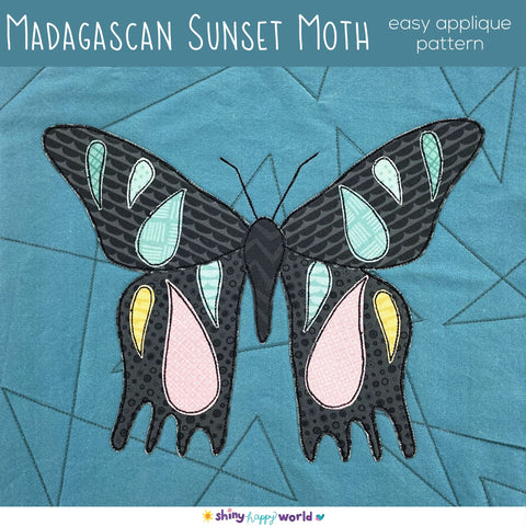 Madagascan Sunset Moth Applique Quilt Pattern