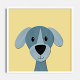 Melville the Blue Dog - printable art - Collage Style