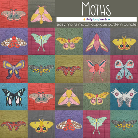 Moths Applique Quilt Pattern Bundle