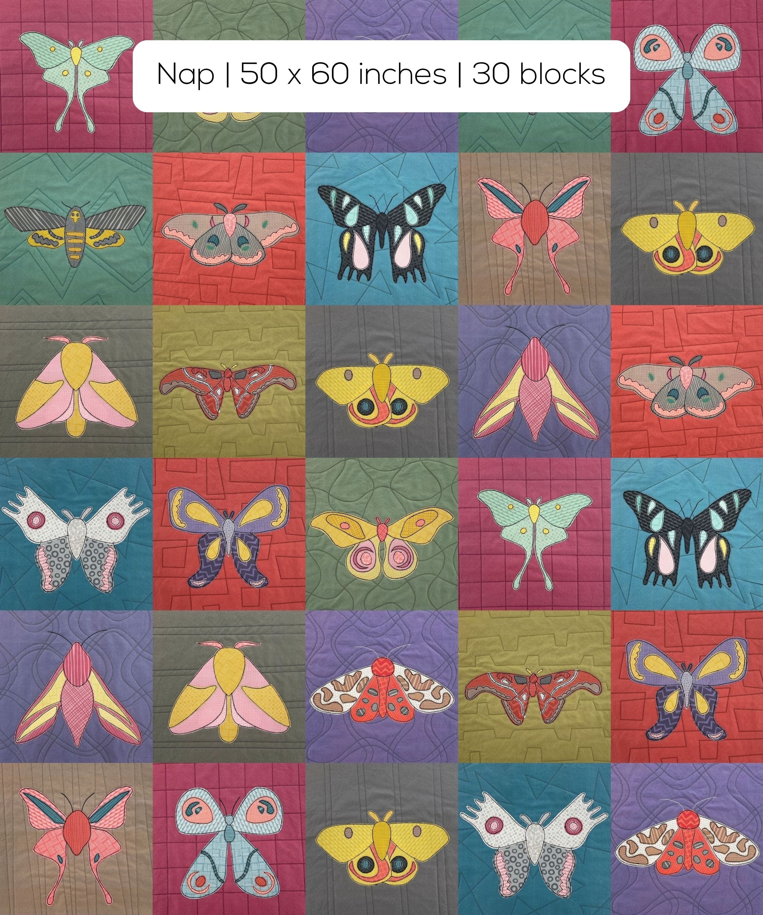 Moth Applique Patterns - Fusible Template Pages (US only)