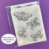 Moths Embroidery Pattern (with optional Stick & Stitch Pack)