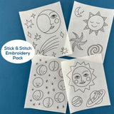 Night Sky Embroidery Pattern and Stick and Stitch Pack