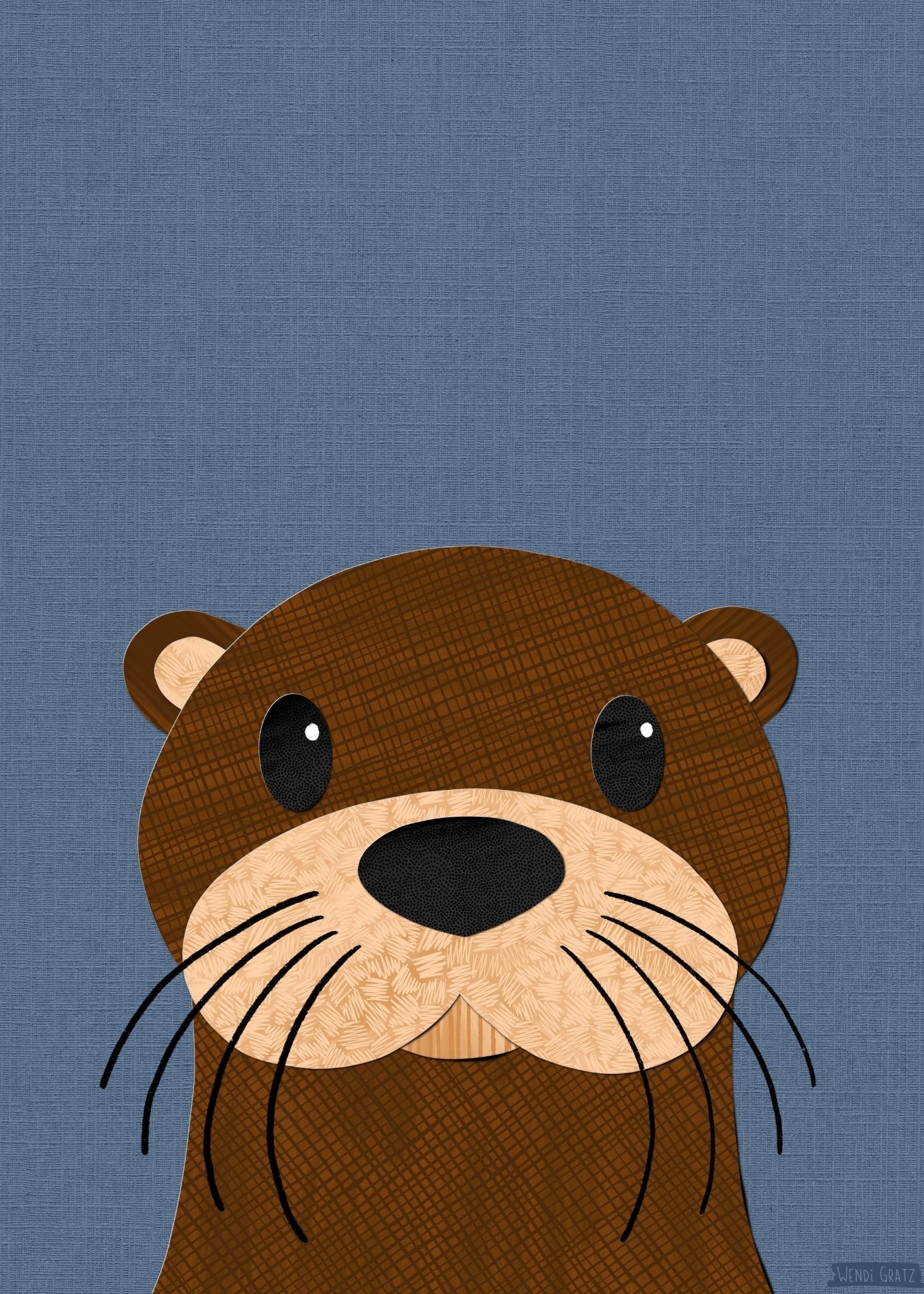 Olson Otter - printable art - Collage Style