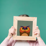 Owl - printable art - Collage Style