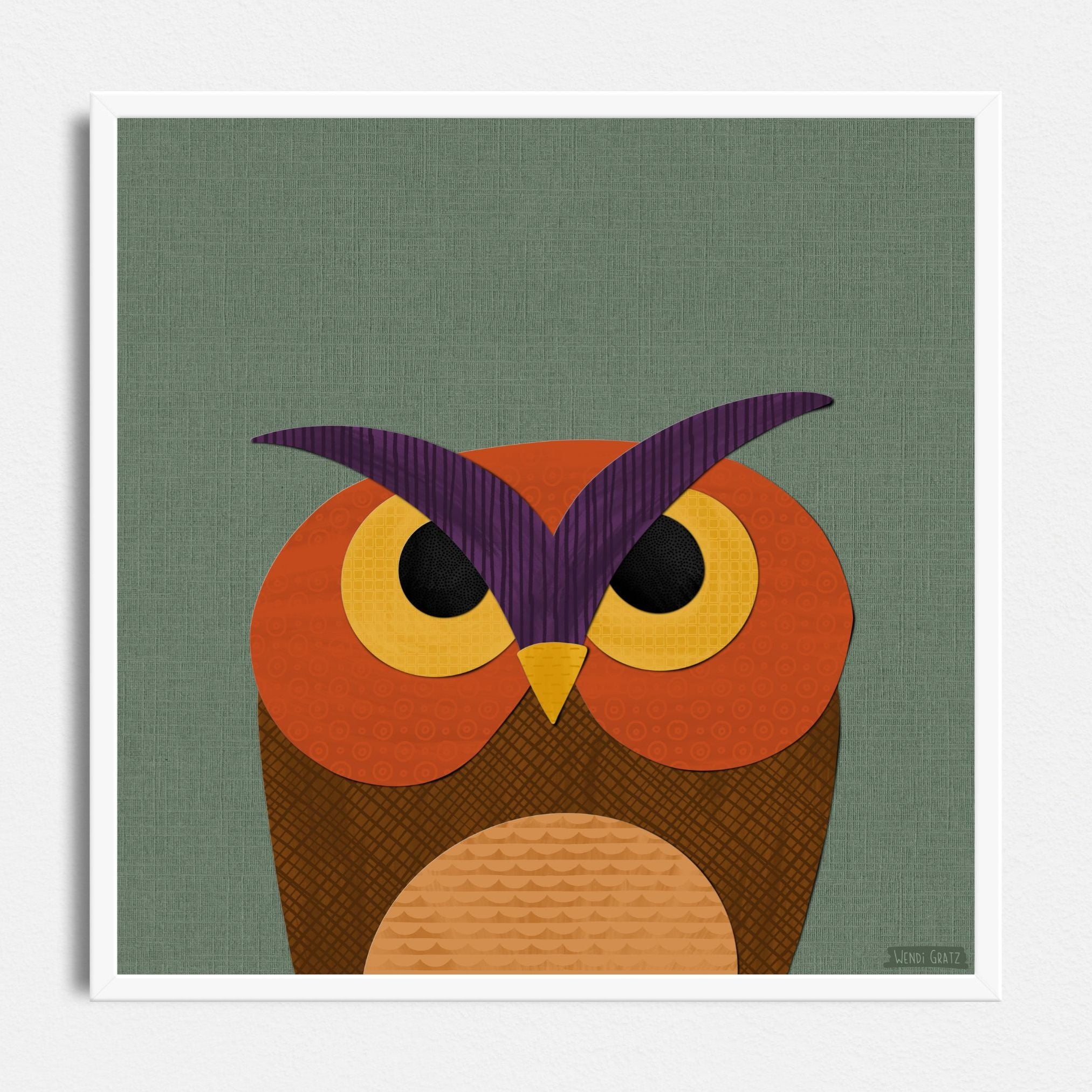 Owl - printable art - Collage Style – Shiny Happy World