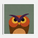 Owl - printable art - Collage Style