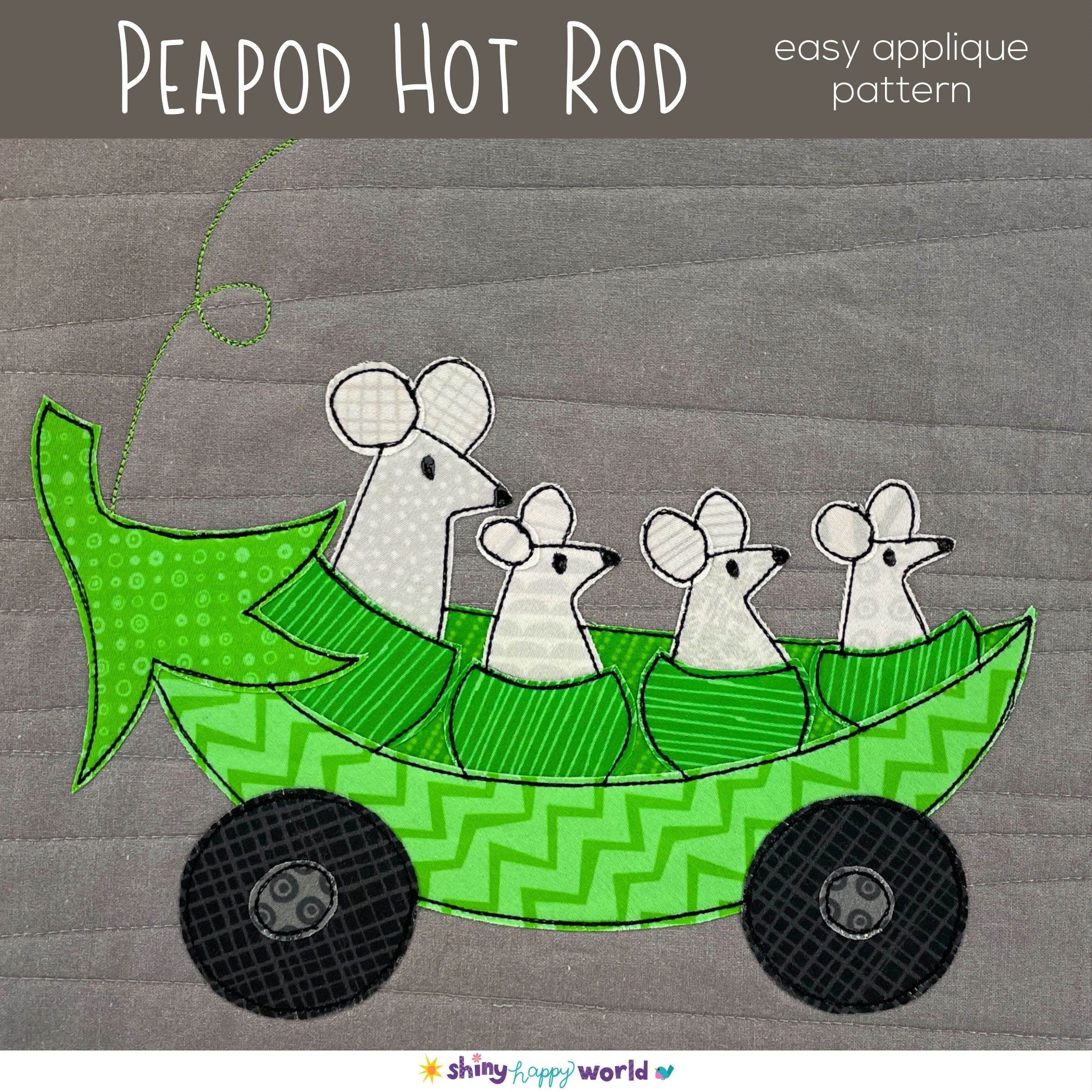 Pea Pod Hot Rod Applique Pattern