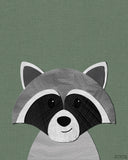 Raccoon - printable art - Collage Style