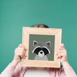 Raccoon - printable art - Collage Style